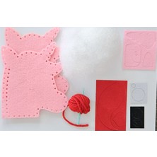 Cocoloco Home Unicorn Çocuk El İşi Dikiş Seti, İçi Elyaf İle Doldurulan Mini Süs Yastığı, DIY 1 Adet