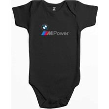 Z zepplin Bmw Logo M Power Yazı Siyah Renk Bebek Body Zıbın