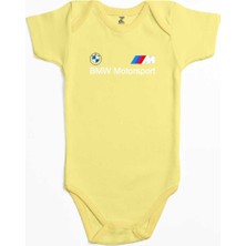 Z zepplin Bmw Logo M Power Motorsport Sarı Renk Bebek Body Zıbın