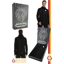 Galatasaray  Lisanslı Kapüşonlu Siyah Fermuarlı Hoodie