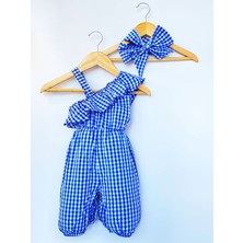 Kız Çocuk Askılı Tulum Bandana Takım