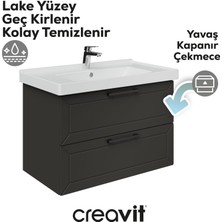 D20 80 cm Iki Çekmeceli Lav. Dolabı Antrasit Lake