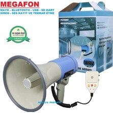 Büyük Boy Megafon (Mayk - Bluetooth - USB - Sd - Siren - Ses Kayıt ve Tekrar Etme)