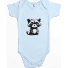 Rakun Mavi Renk Bebek Body Zıbın