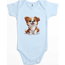 Tatlı Köpek Mavi Renk Bebek Body Zıbın