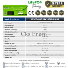 Orbit 24V 100AH Kasa Tipi Lityum Akü Lifepo4 Batarya Abs Kasa