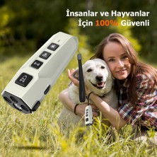 Tıze LED Işıklı Ultrasonik Köpek Eğitici ve Kovucu Cihaz Şarj Edilebilir (Usb-C Kablo Dahildir) Gri Siyah Model