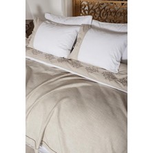 Astra Ivory Keten Çift Kişilik Nevresim Seti
