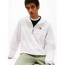 Tommy Hilfiger Tjm Lw Chıcago Jacket Erkek Regular Fit Dokuma Beyaz Cepli Günlük Ceket