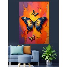Renkli Kırık Kelebek Rüyası Dekoratif Kanvas - Mdf Ahşap Tablo