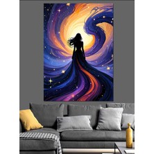 Galaksinin Içinden Doğan Kadın Dekoratif Kanvas - Mdf Ahşap Tablo