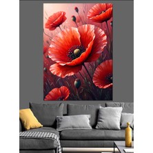 Gelinciklerin Renkli Dansı Dekoratif Kanvas - Mdf Ahşap Tablo