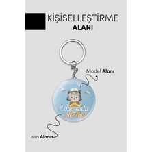 Giftcrea Yeni Doğan Erkek Bebek Için Hoş Geldin Anahtarlık – Yuvarlak Açacaklı Tasarım Modelli