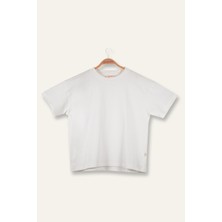 Unisex Çocuk Oversıze T-Shirt - Ekru