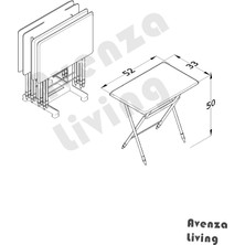 Avenza Çanta Zigon Sehpa Mdf Mebran Kaplama 33 x 53