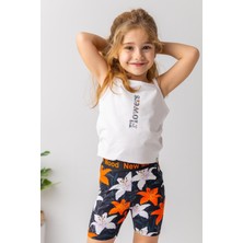 Kız Çocuk Yazı Baskılı Askılı Atlet - Beyaz