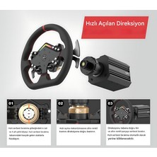 Pxn V12 Lite Oyun Direksiyon Seti - 6nm Tork Güçlü Feedback - Doğrudan Tahrikli Servo Yarış Direksiyonu -F1 Vites Kürekleri - Xbox Pc Ps4 ve Ps5 Uyumlu