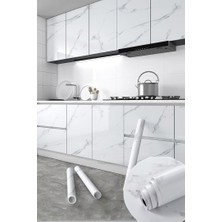 5METRE x 60 cm  Mermer Desenli Yapışkanlı Folyo-Mutfak, Banyo ve Mobilya Duvar Kağıdı Yenileme Için Kolay Uygulama