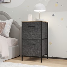 Çocuk 2 Çekmeceli Orta Boy Komodin Sehpa Füme 1608