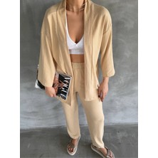 Yazlık Bürümcük Kumaş Kimono Alt Üst Takım