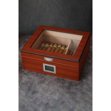 Falconetti Açık Kahverengi Camlı Humidor Puro Kutusu RD47