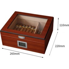 Falconetti Açık Kahverengi Camlı Humidor Puro Kutusu RD47