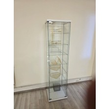 Artinoks Home Cam Vitrin Gümüşlük Büfe Kitaplık Camlı Koleksiyon Vitrini Detolf Cam Vitrin Teşhirvitrin 3+4 Raflı