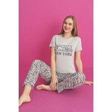 Dreamy Pamuklu Desenli Kısa Kollu Pijama Takımı