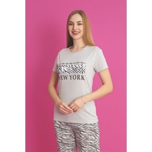 Dreamy Pamuklu Desenli Kısa Kollu Pijama Takımı