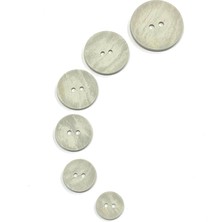 Ahşap Görünümlü Plastik Düğme / 6 Lı Set Açık GRI/02741 /