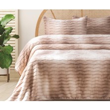 Merinos Dream Home Çift Kişilik Yumuşak Polar Battaniye Set Bej 220*240