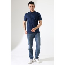ribana Erkek Polo Yaka Düz Renk Pamuklu Triko Kısa Kol T-Shirt