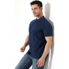 ribana Erkek Polo Yaka Düz Renk Pamuklu Triko Kısa Kol T-Shirt