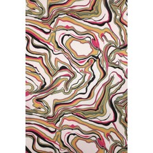 Geometrik Desenli Dijital Baskılı Şifon Saten Kumaş / En 1,50  cm  - Elbise , Perde ve Kırlent