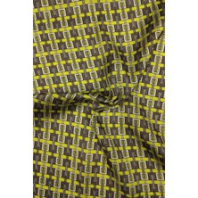 Geometrik Desenli Dijital Baskılı Şifon Saten Kumaş / En 1,50  cm  - Elbise , Perde ve Kırlent