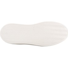 Siyah Beyaz  Deri Bağcıklı Günlük Sneaker Ayakkabı