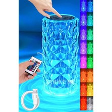 Kristal Elmas Masa Lambası 16 Renk USB Şarjlı Dokunmatik (4989)