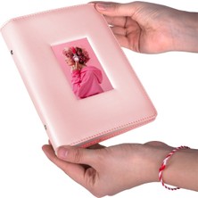 Nobbystar Instax 193 Fotoğraf Kapasiteli Pembe Polakart Pencereli Fotoğraf Albümü