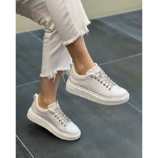 Krıste Bell 04 Beyaz Taşlı Ip Bağcıklı Kadın Sneakers Günlük Spor Ayakkabı