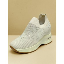 Krıste Bell 0008 Bej Taş Detaylı Sneaker Kadın Spor Ayakkabı