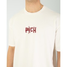 Oversıze Unisex Baskılı T-Shırt Rıch Ecrou