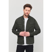 YXC Trend Maker Slim Fit Erkek Dar Kesim Pamuklu Çıçıtlı Kot Gömlek