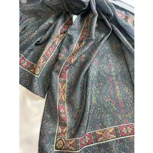 Kadın Pamuklu Yeşil  Retro Etnik Şal