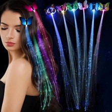 Nessiworld LED Fiber Optik Işıklı Kelebek Saç Klipsi 1 Adet