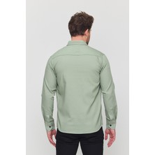 YXC Trend Maker Slim Fit Erkek Dar Kesim Pamuklu Çıçıtlı Kot Gömlek