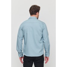 YXC Trend Maker Slim Fit Erkek Dar Kesim Pamuklu Çıçıtlı Kot Gömlek