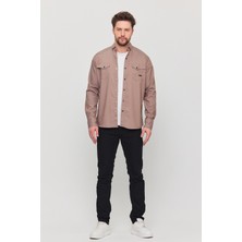 YXC Trend Maker Slim Fit Erkek Dar Kesim Pamuklu Çıçıtlı Kot Gömlek