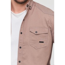 YXC Trend Maker Slim Fit Erkek Dar Kesim Pamuklu Çıçıtlı Kot Gömlek