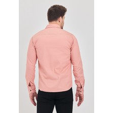 YXC Trend Maker Slim Fit Erkek Dar Kesim Pamuklu Çıçıtlı Kot Gömlek