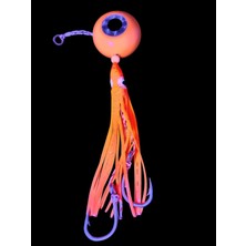 S.F. Melek Gözü Jig 120g Turuncu Uv - 0/2 No Paslanmaz Iğne - Uv Glow Saçak